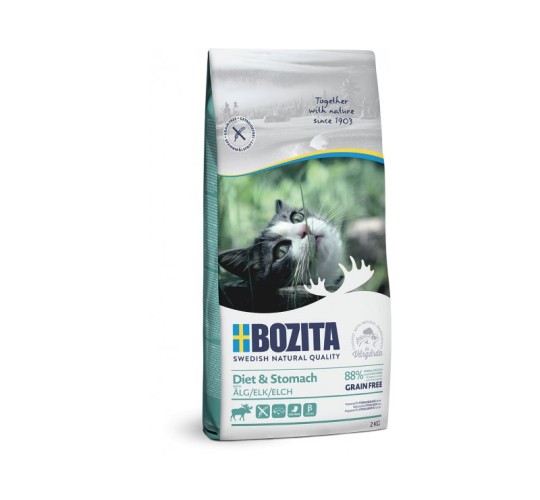 Bozita kassitoit diet&stomack põdraga 2kg  